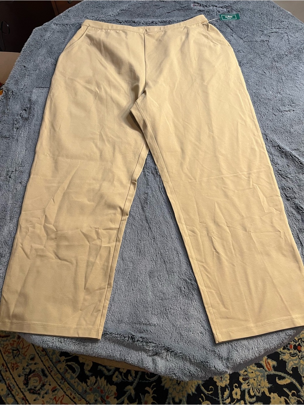 L.L. Bean Pull-On Pants in Dark Khaki Perfect Fit Straight Leg 2X NWT - Picture 3 of 10